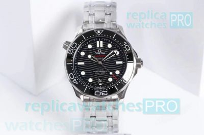 OM Factory Omega Seamaster Diver 300m Black Dial SS - Swiss 8800